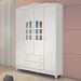 Quarto de Bebê Provençal Lisa Berço Mini Cama Guarda Roupa Infantil 4 Portas Branco Carolina Baby