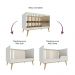 Quarto de Bebê Retrô Berço 3 em 1 Cômoda 4 Gavetas com Fraldário Guarda Roupas 3 Portas Lígia Off White com Bétula Carolina Baby