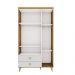 Quarto de Bebê Retrô Berço 3 em 1 Cômoda 4 Gavetas com Fraldário Guarda Roupas 3 Portas Lígia Off White com Bétula Carolina Baby