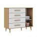Quarto de Bebê Retrô Berço 3 em 1 Ligia Cômoda com Fraldário Guarda Roupa 3 Portas com Gavetas Off White Carolina Baby