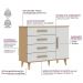 Quarto de Bebê Retrô Berço 3 em 1 Ligia Cômoda com Fraldário Guarda Roupa 3 Portas com Gavetas Off White Carolina Baby