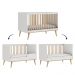 Quarto de Bebê Retrô Berço 3 em 1 Ligia Cômoda com Fraldário Guarda Roupa 3 Portas com Gavetas Off White Carolina Baby