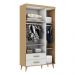 Quarto de Bebê Retrô Berço 3 em 1 Ligia Cômoda com Fraldário Guarda Roupa 3 Portas com Gavetas Off White Carolina Baby