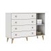 Quarto de Bebê Retrô Berço 3 em 1 Ludmila Cômoda 4 Gavetas com Porta Cris Carolina Baby
