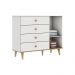 Quarto de Bebê Retrô Lígia Berço 3 em 1 Ludmila Guarda Roupa 3 Portas Cômoda Infantil 4 Gavetas com Porta Branco com Bétula Carolina Baby