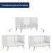 Quarto de Bebê Retrô Lígia Berço 3 em 1 Ludmila Guarda Roupa 3 Portas Cômoda Infantil 4 Gavetas com Porta Branco com Bétula Carolina Baby