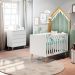 Quarto de Bebê Retrô Lorena Berço 3 em 1 Ludmila Cômoda Infantil Branco Fosco Bétula Carolina Baby