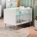 Quarto de Bebê Retrô Lorena Berço 3 em 1 Ludmila Cômoda Infantil Branco Fosco Bétula Carolina Baby