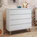 Quarto de Bebê Retrô Lorena Berço 3 em 1 Ludmila Cômoda Infantil Branco Fosco Bétula Carolina Baby