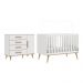 Quarto de Bebê Retrô Ludmila Berço 3 em 1 Cômoda Infantil Branco Bétula Carolina Baby