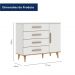 Quarto de Bebê Retrô Ludmila Berço 3 em 1 Cômoda Infantil Branco Bétula Carolina Baby