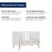 Quarto de Bebê Retrô Ludmila Berço 3 em 1 Cômoda Infantil Branco Bétula Carolina Baby