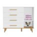 Quarto de Bebê Retrô Ludmila Berço 3 em 1 Guarda Roupa Cômoda Infantil Branco Carolina Baby