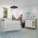 Quarto de Bebê Selena Berço 3 em 1 Gabrielle Cômoda Infantil com Porta Branco Amadeirado Carolina Baby