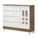 Quarto de Bebê Selena Berço 3 em 1 Gabrielle Cômoda Infantil com Porta Branco Amadeirado Carolina Baby