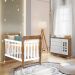 Quarto de Bebê Selena Berço 3 em 1 Lila Cômoda Infantil com Porta Branco Amadeirado Carolina Baby