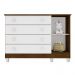 Quarto de Bebê Selena Berço Mini Cama Mirelle Cômoda Infantil Gran Selena com Porta Branco com Amadeirado Carolina Baby