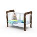 Quarto de Bebê Taís Berço 3 em 1 Lila Cômoda Infantil 4 Gavetas com Porta Amadeirado Carolina Baby