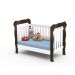 Quarto de Bebê Taís Berço 3 em 1 Lila Cômoda Infantil 4 Gavetas com Porta Amadeirado Carolina Baby