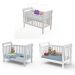 Quarto de Bebê Taís Berço 3 em 1 Lila Cômoda Infantil 4 Gavetas com Porta Branco Carolina Baby
