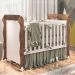 Quarto de Bebê Taís Berço Mini Cama Mirelle Cômoda Infantil 4 Gavetas com Porta Branco Amadeirado Carolina Baby