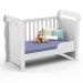 Quarto de Bebê Taís Berço Mini Cama Mirelle Cômoda Infantil 4 Gavetas com Porta Branco Carolina Baby
