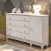 Quarto de Bebê Taís Berço Mini Cama Mirelle Cômoda Infantil 4 Gavetas com Porta Branco Carolina Baby