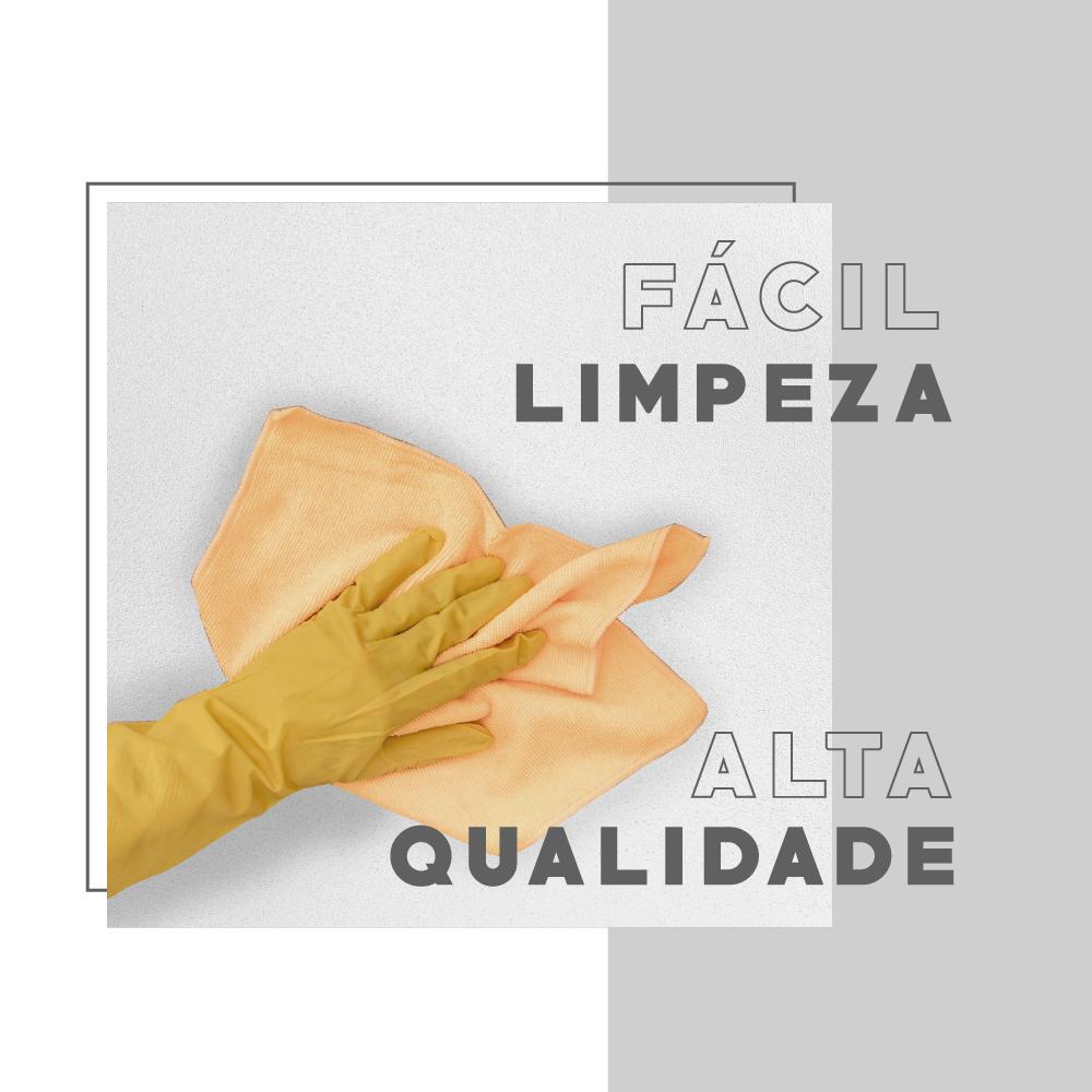 Aéreo Ripado MDF Branco com Prateleiras e Tubo Ouro Velho Carraro