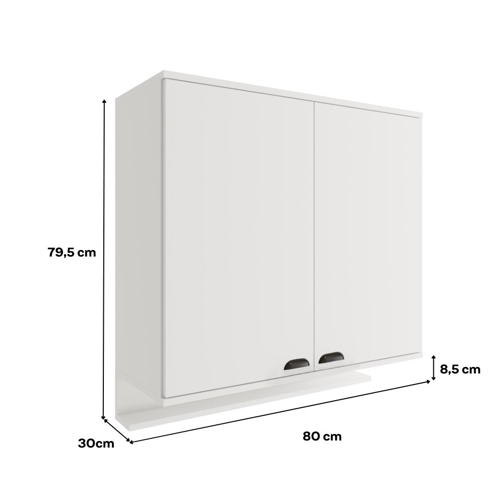 Aéreo de Cozinha 800mm 2 Portas Lótus Carraro Branco
