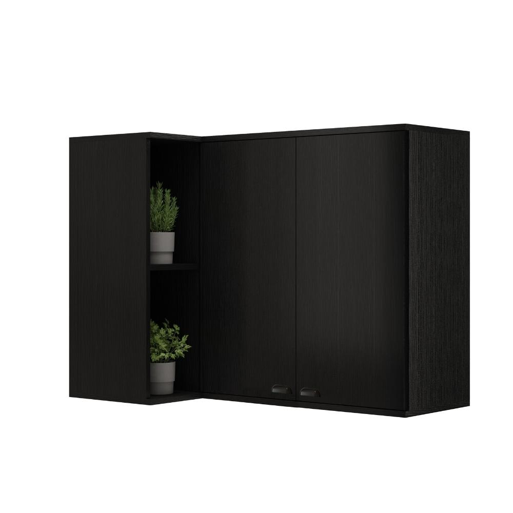 Aéreo de Cozinha Canto 2 Portas Lótus Carraro Preto