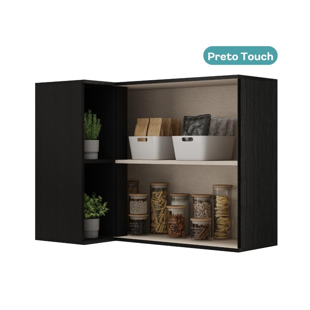 Aéreo de Cozinha Canto 2 Portas Lótus Carraro Preto
