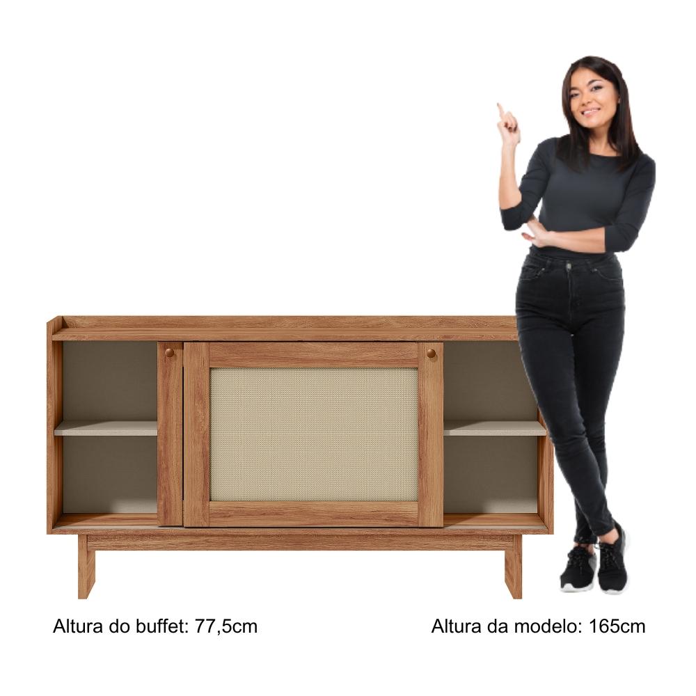 Aparador Buffet 2 Portas de Correr Átria 1295 Carraro Freijó