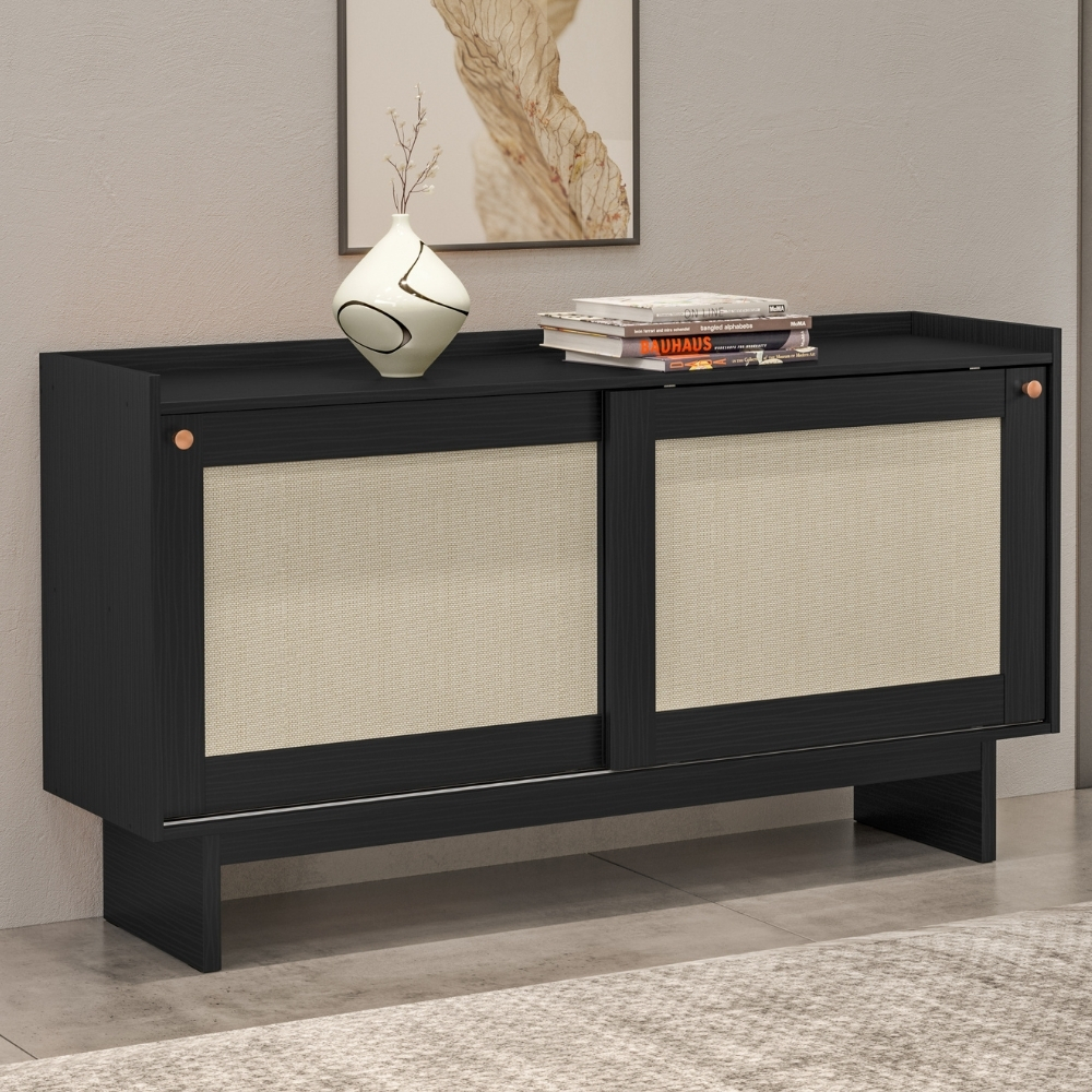 Aparador Buffet 2 Portas de Correr Átria 1295 Carraro Preto