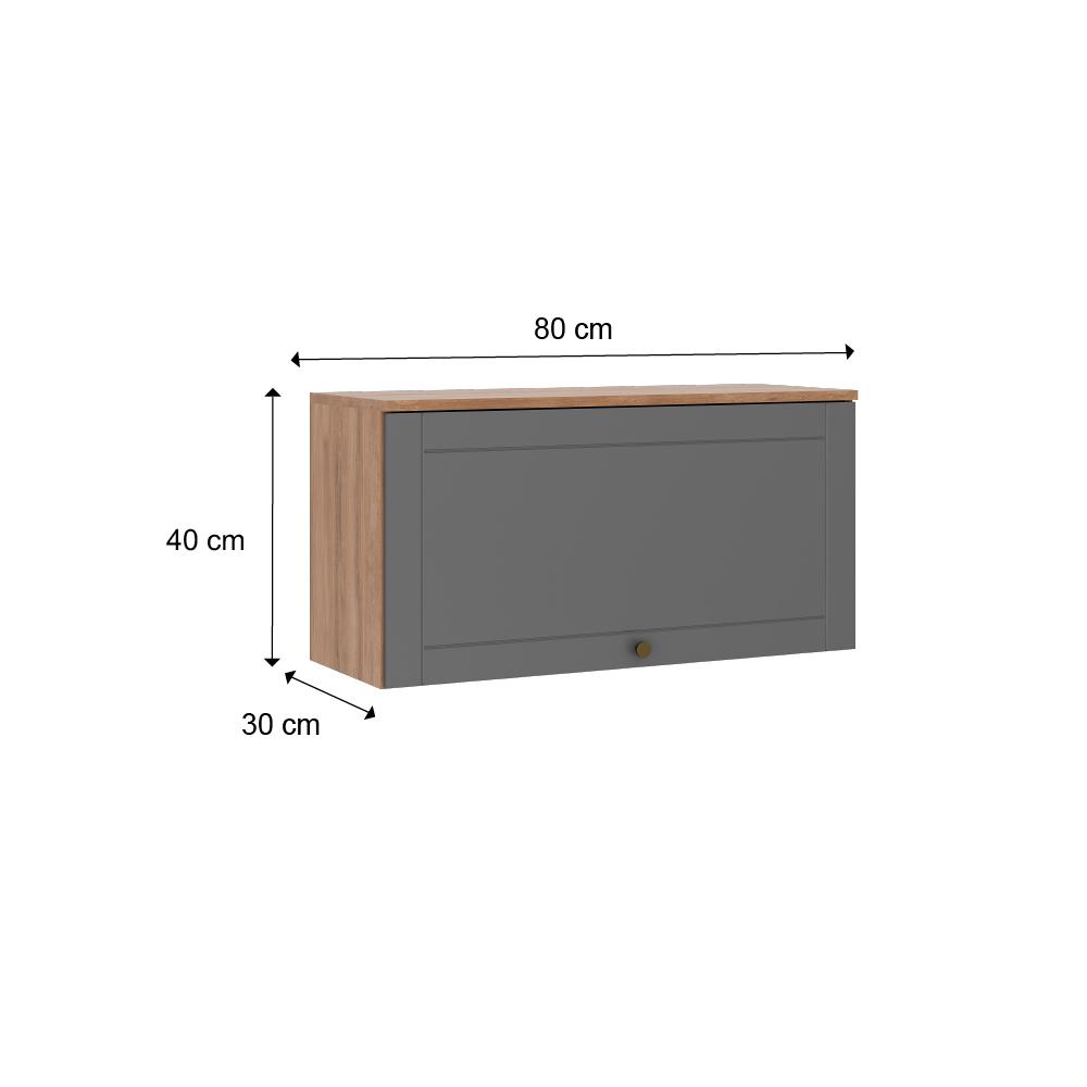Armário Aéreo Milla 1 Porta Nog/Cinza 80 cm Carraro