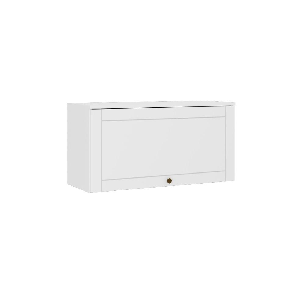 Armário Aéreo Milla MDF 1 Porta Branco 80 cm Carraro