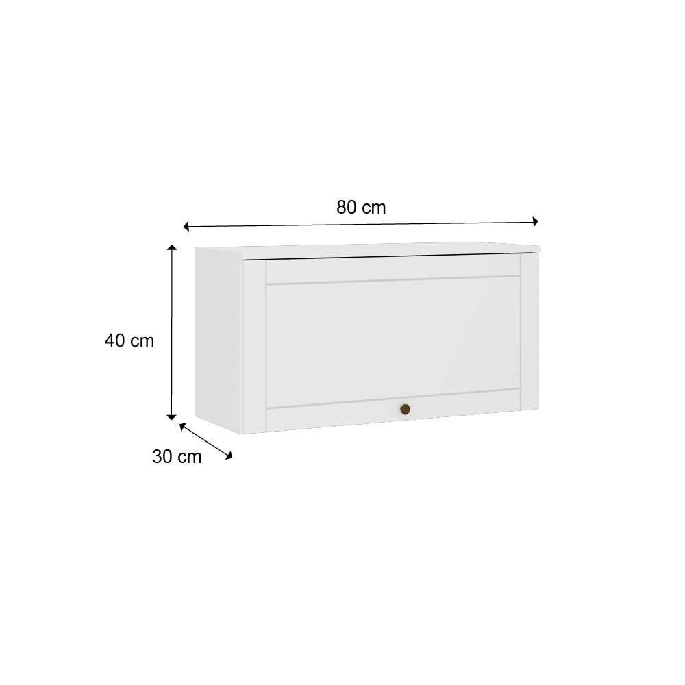Armário Aéreo Milla MDF 1 Porta Branco 80 cm Carraro