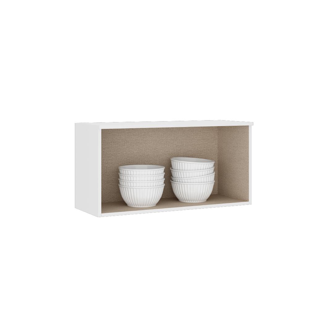 Armário Aéreo Milla MDF 1 Porta Branco 80 cm Carraro