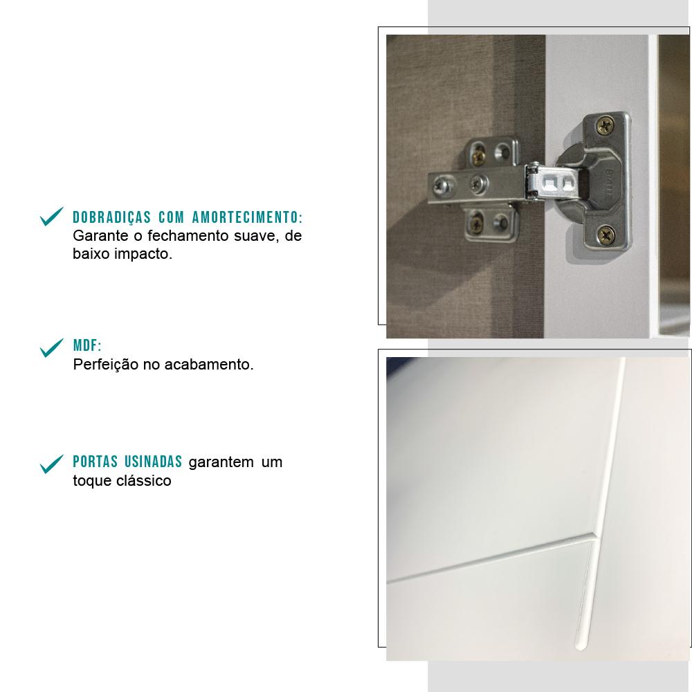 Armário Aéreo Milla MDF 1 Porta Branco 80 cm Carraro
