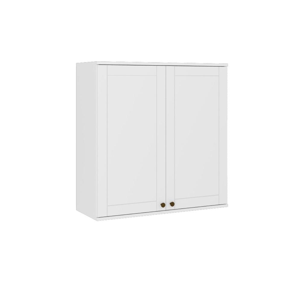 Armário Aéreo Milla MDF 2 Portas de Branco 80 cm Carraro