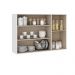 Armário Aéreo Milla com Portas de Vidro e Branco MDF 120cm Carraro