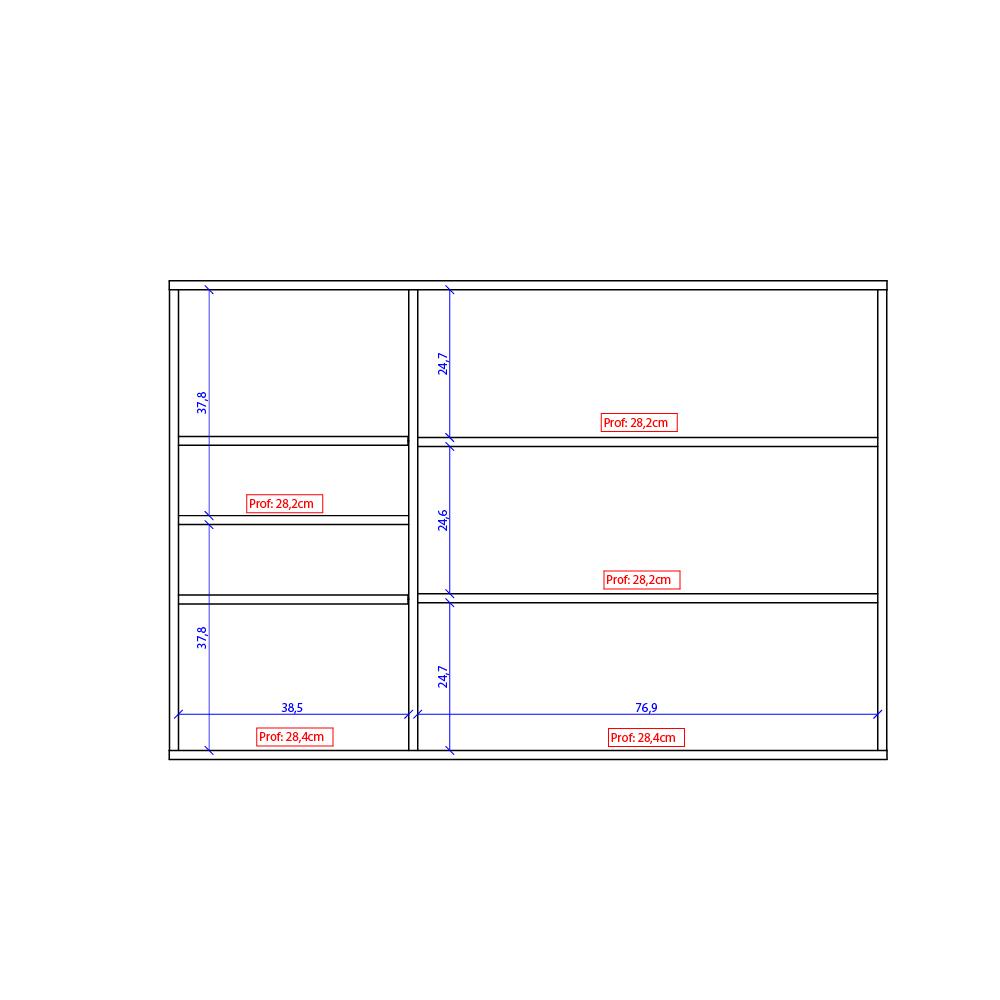 Armário Aéreo Milla com Portas de Vidro e Branco MDF 120cm Carraro