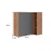 Armário Aéreo de Canto Milla 2 Portas Nog/Cinza 80 cm Carraro