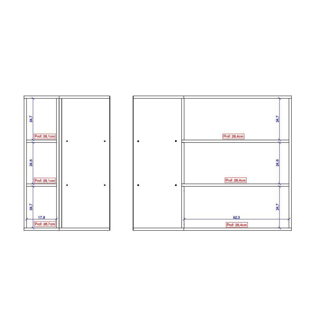 Armário Aéreo de Canto Milla MDF 2 Portas Branco 80 cm Carraro