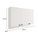 Armário Aéreo de Cozinha 1200mm 3 Portas c/ Porta Temperos Lótus Carraro Branco