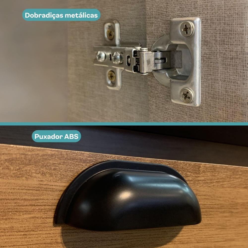 Armário Aéreo de Cozinha 2 Portas com Nicho de Canto Lótus Carraro Titânio