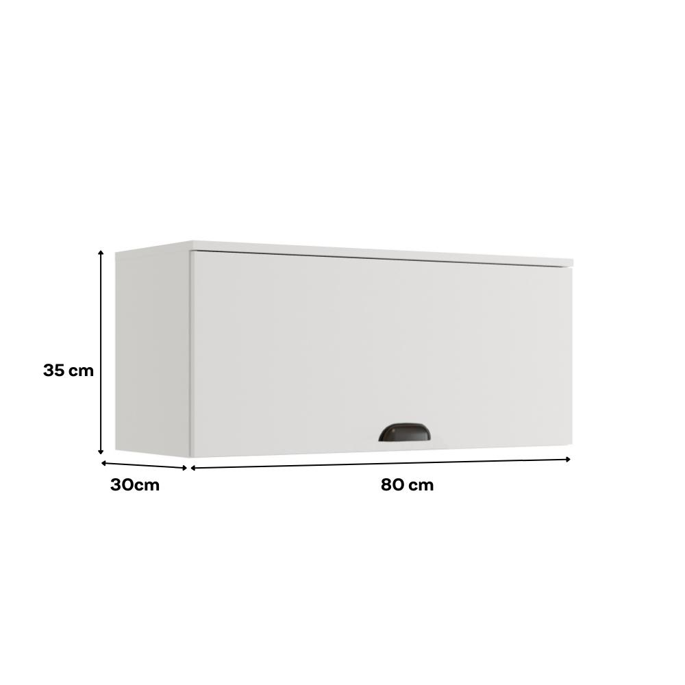 Armário Aéreo de Cozinha 800mm 1 Porta Lótus Carraro Branco