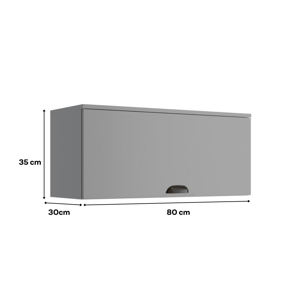 Armário Aéreo de Cozinha 800mm 1 Porta Lótus Carraro Titânio
