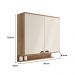 Armário Aéreo de Cozinha 800mm 2 Portas c/ Porta Temperos Lótus Carraro Freijó c/ Off White