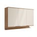 Armário Aéreo de Cozinha Miami 1200mm 3 Portas c Porta Temperos Carraro Freijó com Off White