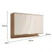 Armário Aéreo de Cozinha Miami 1200mm 3 Portas c Porta Temperos Carraro Freijó com Off White